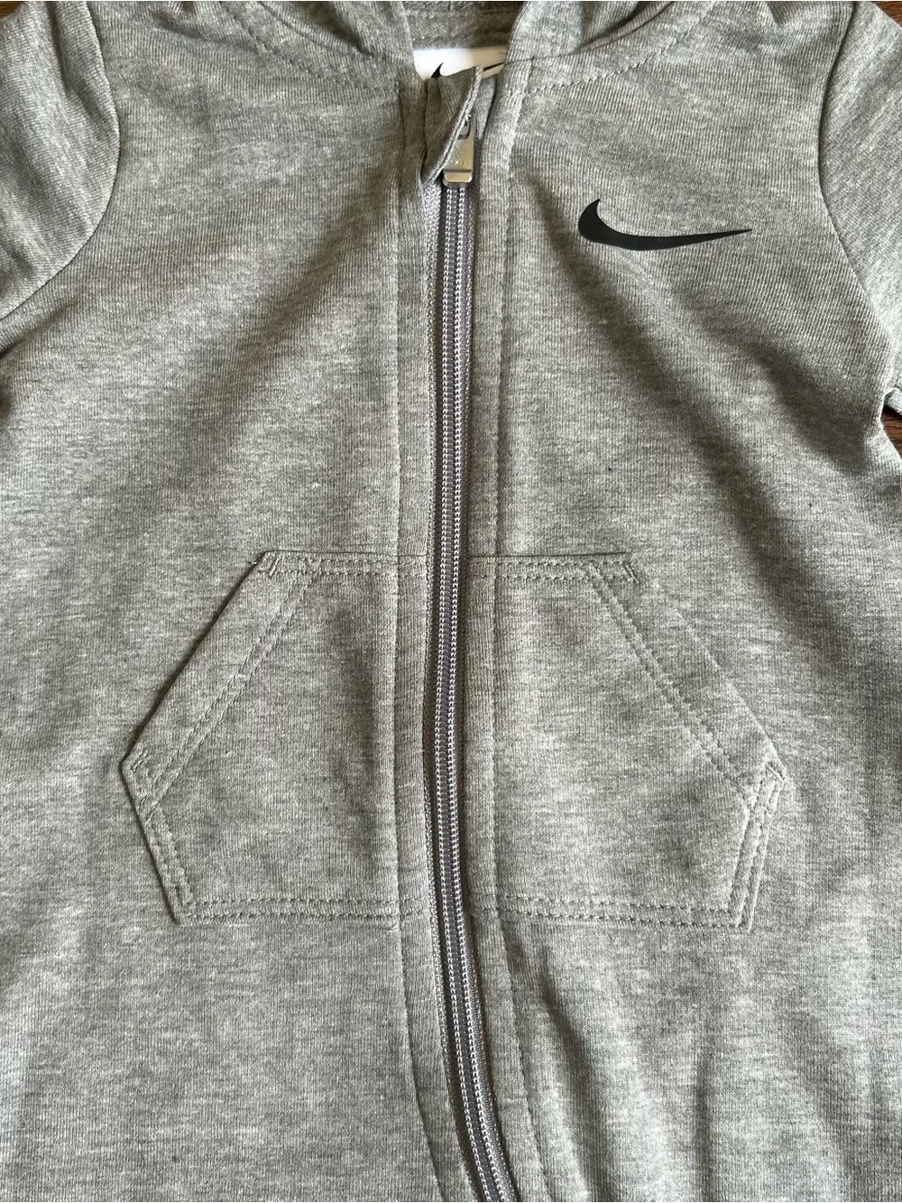 Nike Hooded Romper Dark Heather Gray 6m